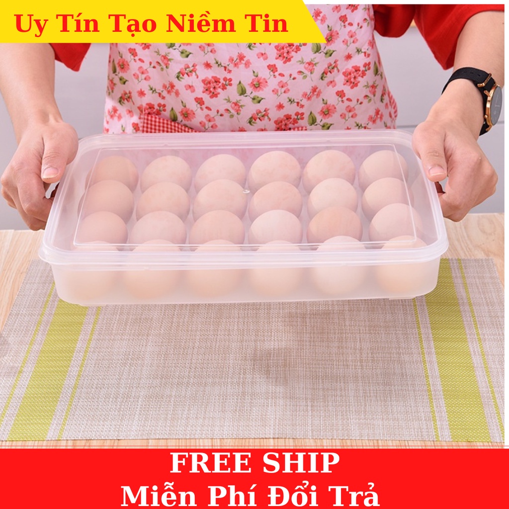 Hộp đựng trứng ngăn 24 quả có nắp đậy bảo quản tủ lạnh chính hãng Việt Nhật