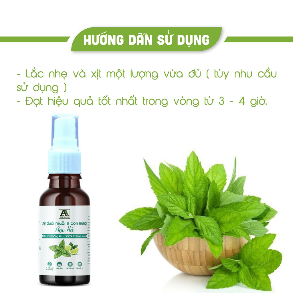 Xịt Tinh Dầu Đuổi Muỗi AN AN 50ml Khử Mùi hiệu quả Bạc Hà