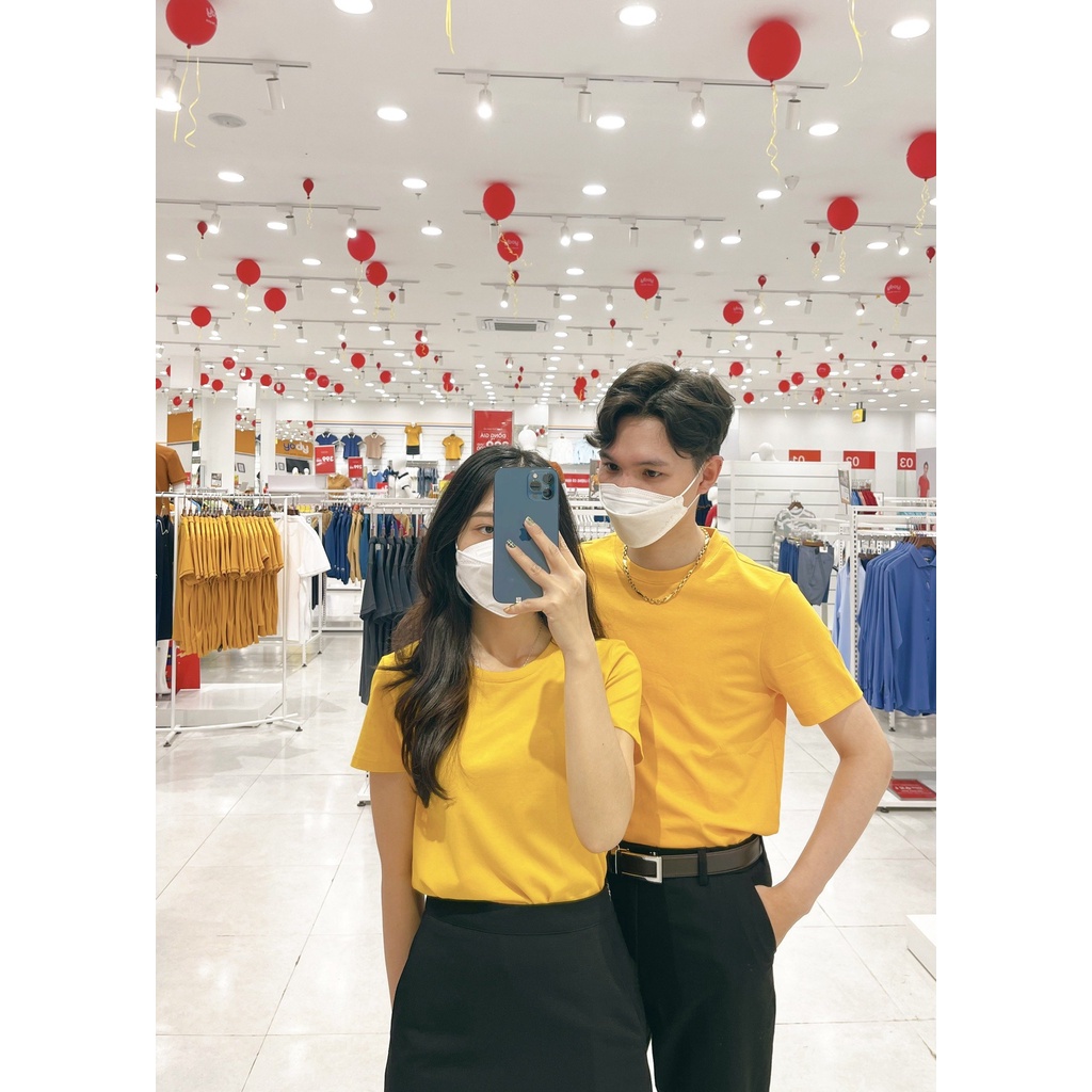 Áo Phông Trơn Nữ, Nam Unisex, Tay Ngắn Cổ Tròn Cotton Giá Rẻ A203