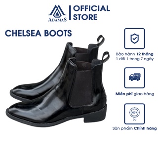 Giày Chelsea Boots nam da bò bóng màu đen, Boot nam da bò bóng đế cao su đúc cao 4cm size 38-43 phối đồ cùng Skiny Jean