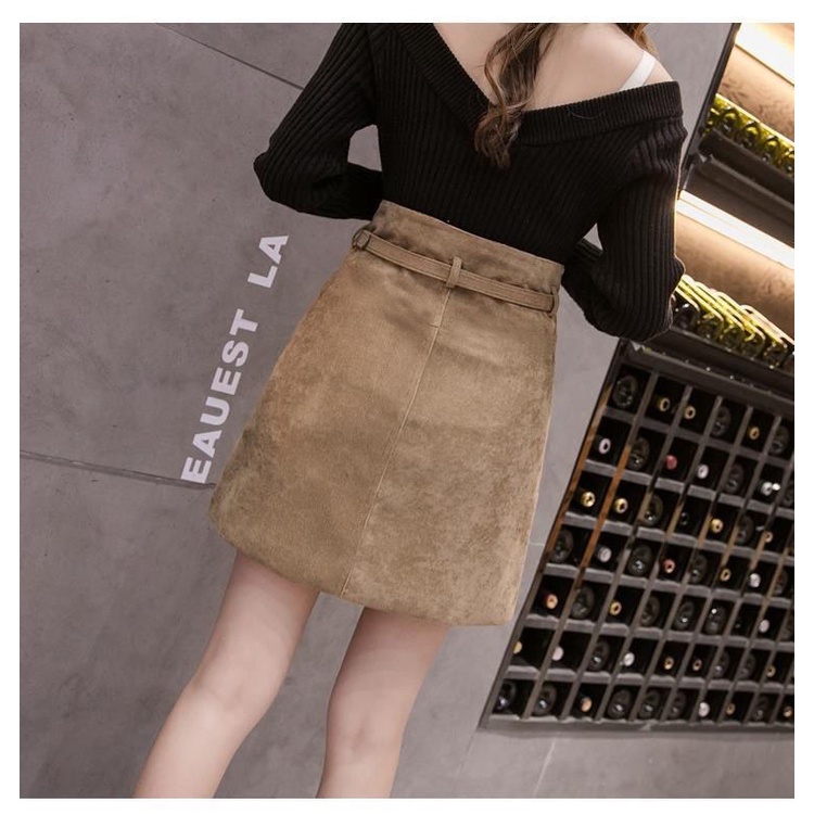 Chân Váy Nhung Lưng Cao Dáng Ôm Thời Trang Mới Cho Nữ