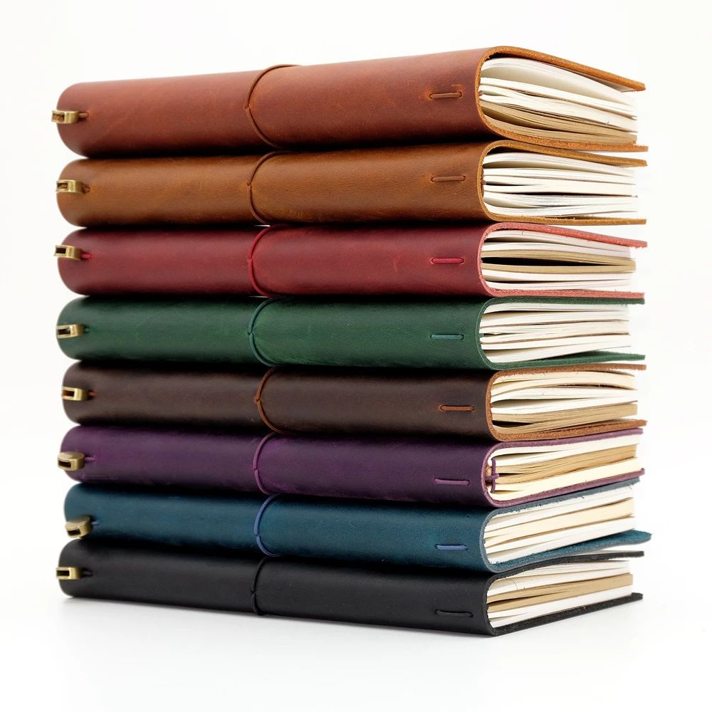 Sổ tay bìa da handmade nhiều màu phong cách vintage