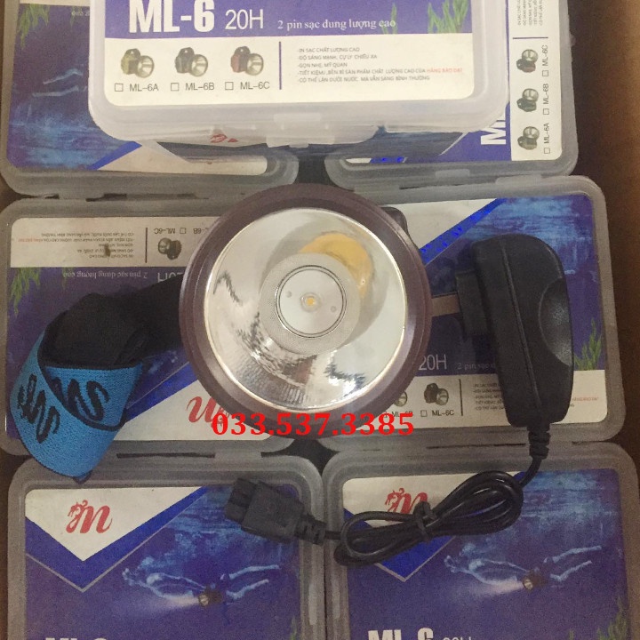 Đèn pin, đèn bin đội đầu ML6M  thiết kế nhỏ gọn, độ bền cao, công suất 35W