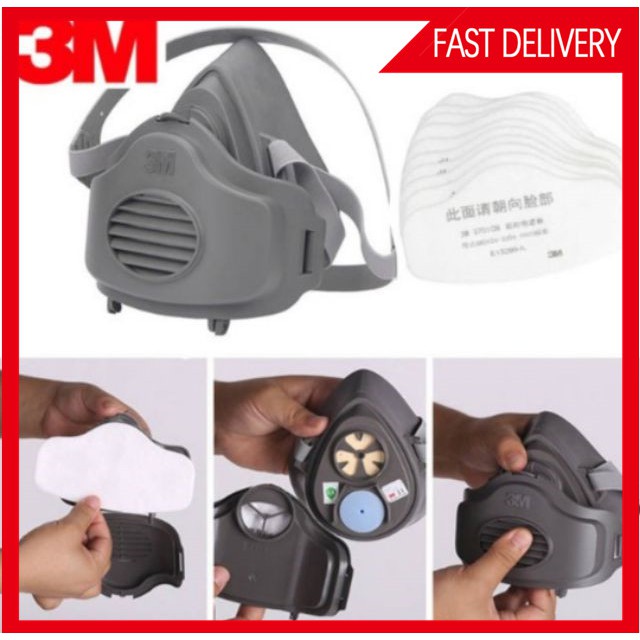 Xịt sơn mặt nạ khí bụi nửa mặt 3M N95 3200 3701