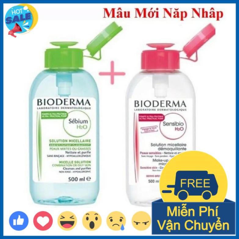 🎁KÈM QUÀ TẶNG🎁 Nước Tẩy Trang 500ml ⚡️𝐌𝐢𝐞̂̃𝐧 𝐏𝐡𝐢́ 𝐒𝐡𝐢𝐩⚡️ Hàng Nội Địa Pháp Có Nút Nhấn