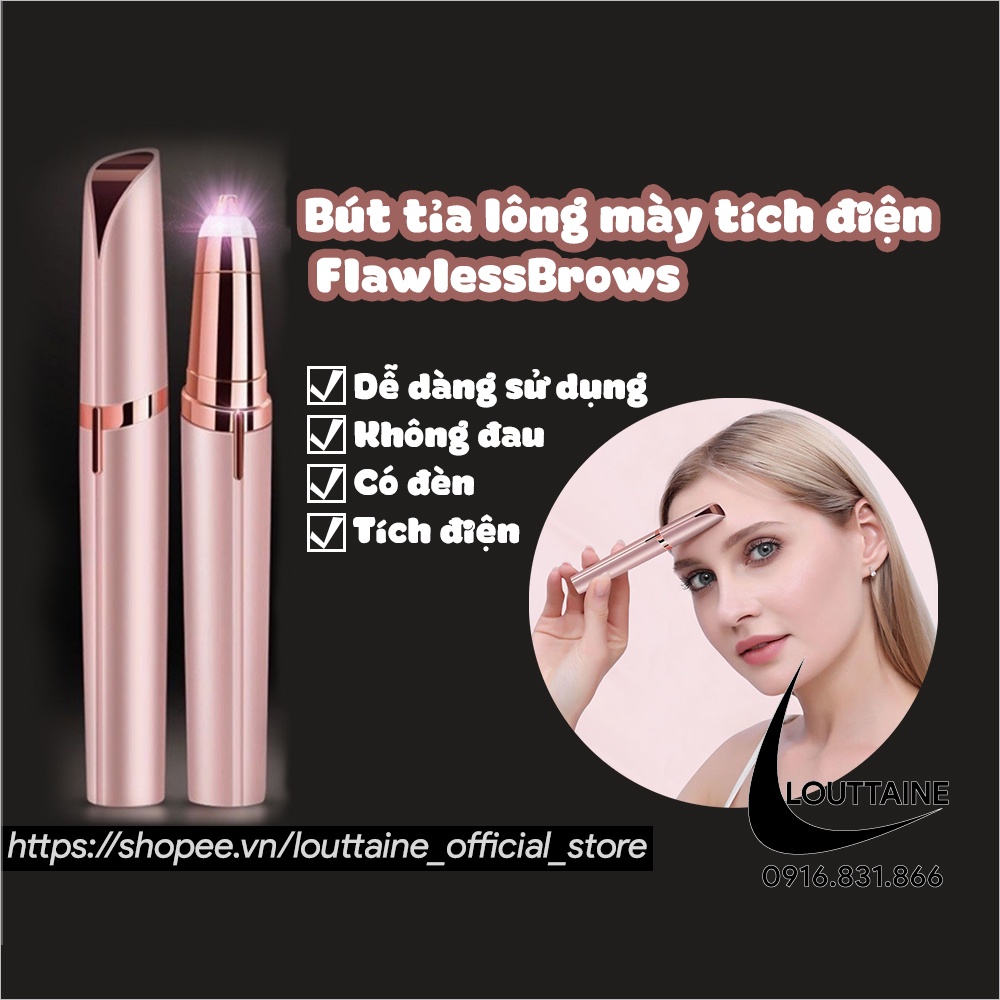 Bút tỉa lông mày tích điện FlawlessBrows, máy tỉa lông mày thẩm mỹ cao cấp