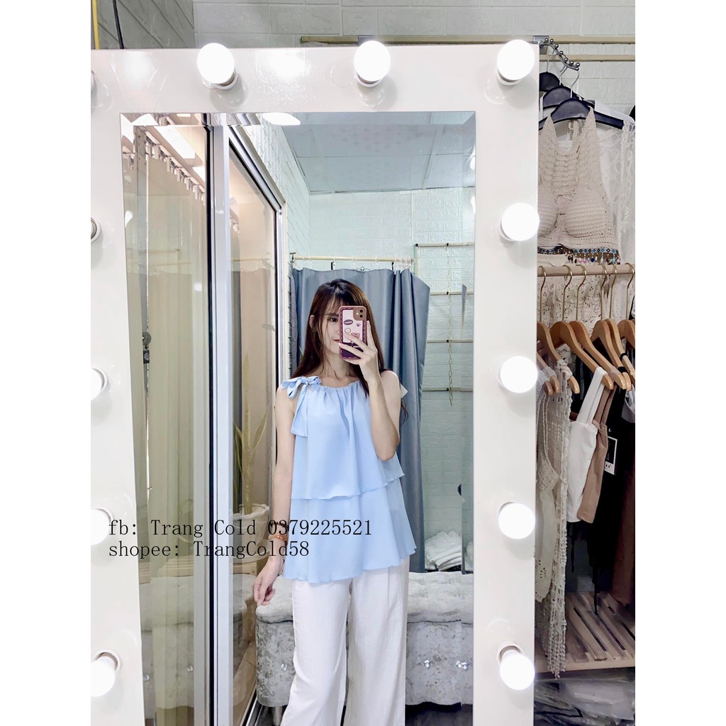 Set áo yếm + quần đũi trắng mặc đi chơii, đi biển (Ảnh thật shop tự chụp )