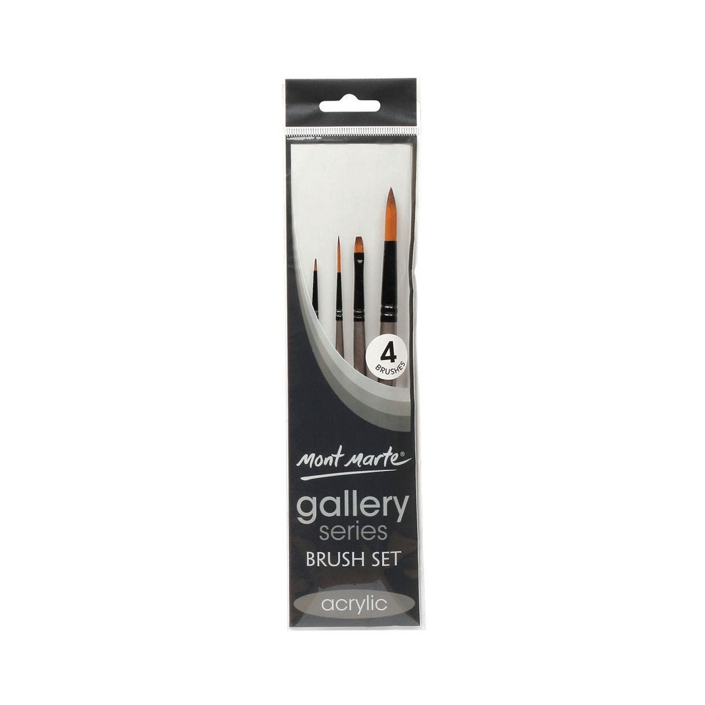 Bộ 4 Cọ Acrylic Mont Marte - Gallery Series Brush Set Acrylic 4pce - BMHS0009