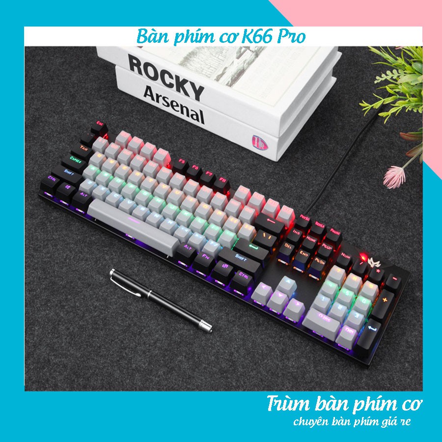 Bàn phím cơ gaming Firefox K66 Pro Chuyên Game Led Rainbow