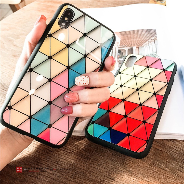 Ốp Cầu Vồng Lưng Bóng Cho Iphone ( Ốp lưng kính ) k298a