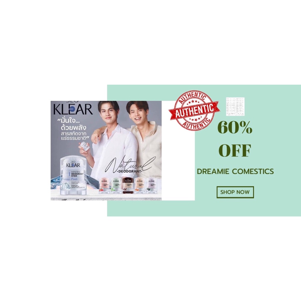 Lăn khử mùi đá khoáng Deo Klear Mineral Deodorant Stick