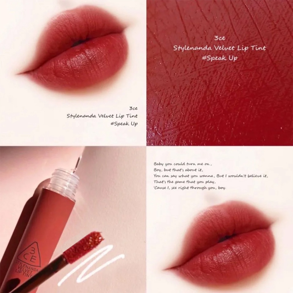 Son kem lì lâu trôi 3CE Velvet Lip Tint mịn màng như nhung 4g