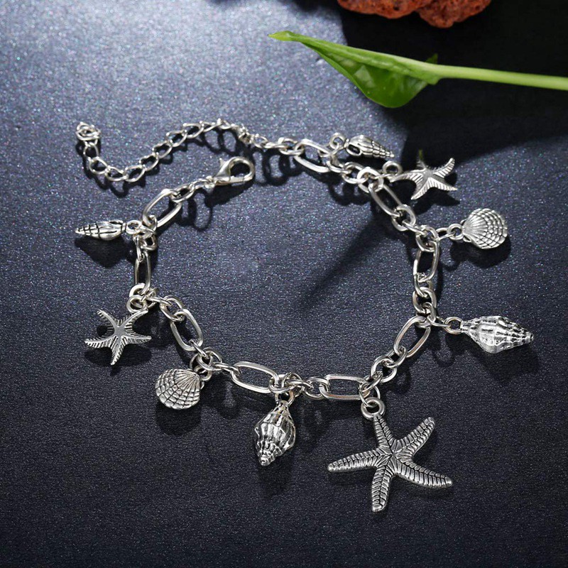Starfish Turtle Multilayer Foot Jewelry For Women Ancient Silver | BigBuy360 - bigbuy360.vn