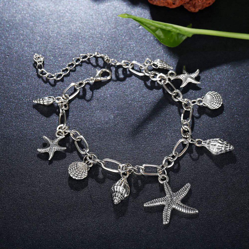 Starfish Turtle Multilayer Foot Jewelry For Women Ancient Silver | WebRaoVat - webraovat.net.vn