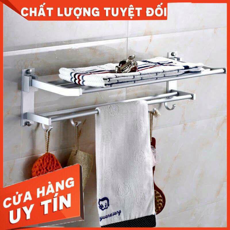 [XẢ KHO+FREE SHIP] Giá treo khăn 2 tầng có móc treo tiện lợi