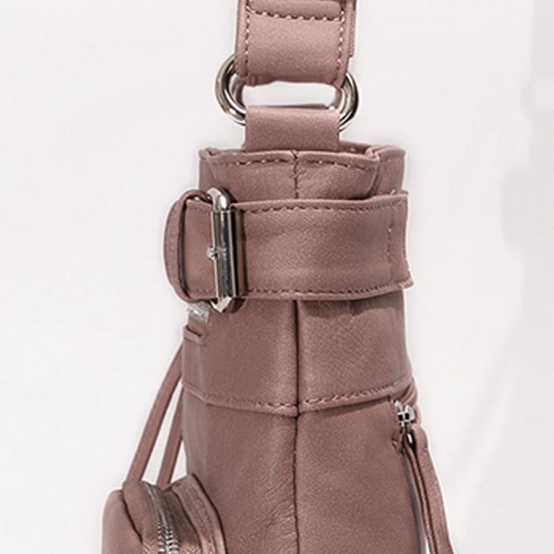 Túi Da PU Đeo Chéo Nhiều Ngăn Có Khóa Kéo Dành Cho Nữ