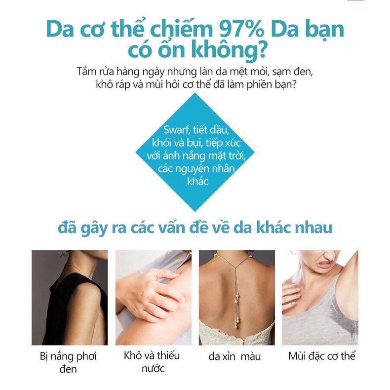 Sữa tắm bùn núi lửa, sữa thắm trắng toàn thân 250g làm trắng cơ thể, phục hồi da đi nắng, dưỡng ẩm da