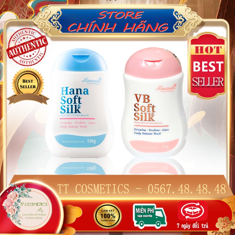 Dung dịch vệ sinh hanayuki vb soft silk và hana soft silk chai 150g hàng chính hãng