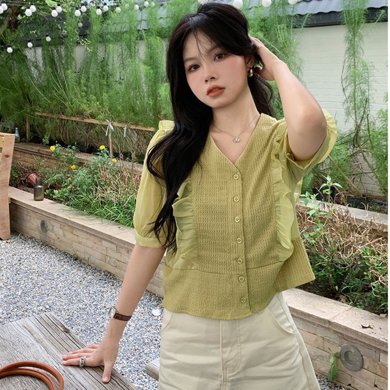 Áo Cardigan Dệt Kim Mỏng Ghép Nối Một Hàng Nút Nhẹ Nhàng Đa Năng Mùa Hè Hàng Mới