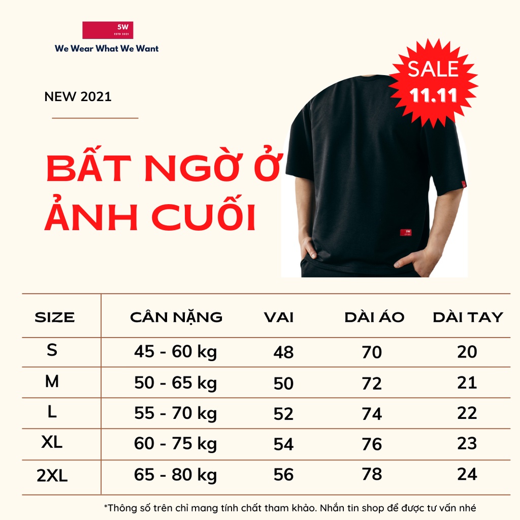Áo thun unisex bigsize tay lỡ chất liệu cotton form trơn đen trắng nhiều màu dành cho nam nữ basic tee 5W - AT01 | BigBuy360 - bigbuy360.vn