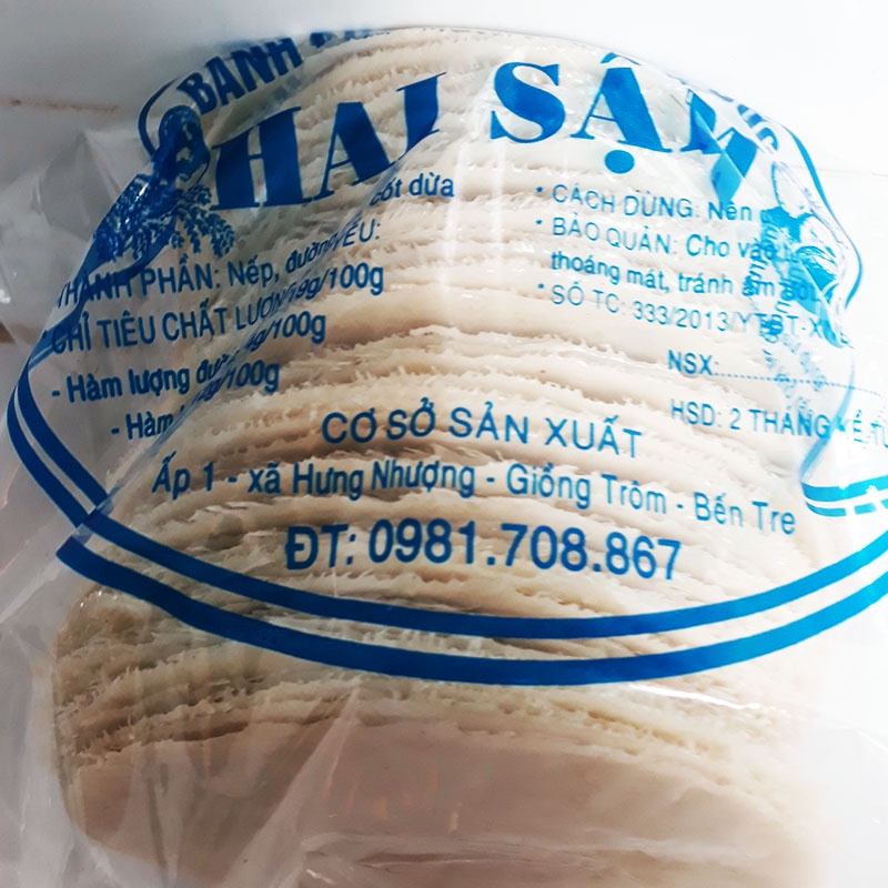50 cái Bánh phồng nếp nước cốt dừa chưa nướng