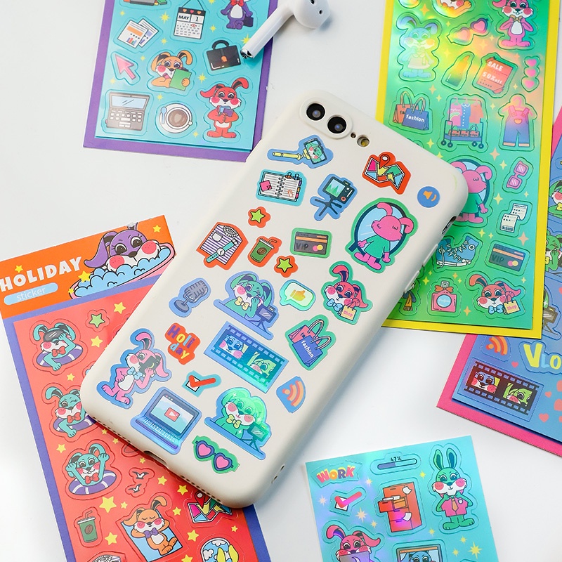 Set 2 tấm nhãn dán trang trí dễ thương