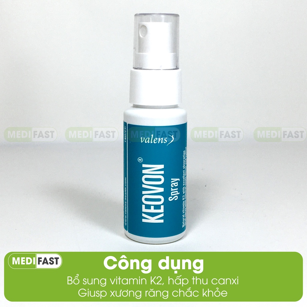Keovon Spray, Vitamin K2 cho bé, kích thích phát triển chiều cao cho trẻ, ngăn loãng xương ở người già - Chai 25ml