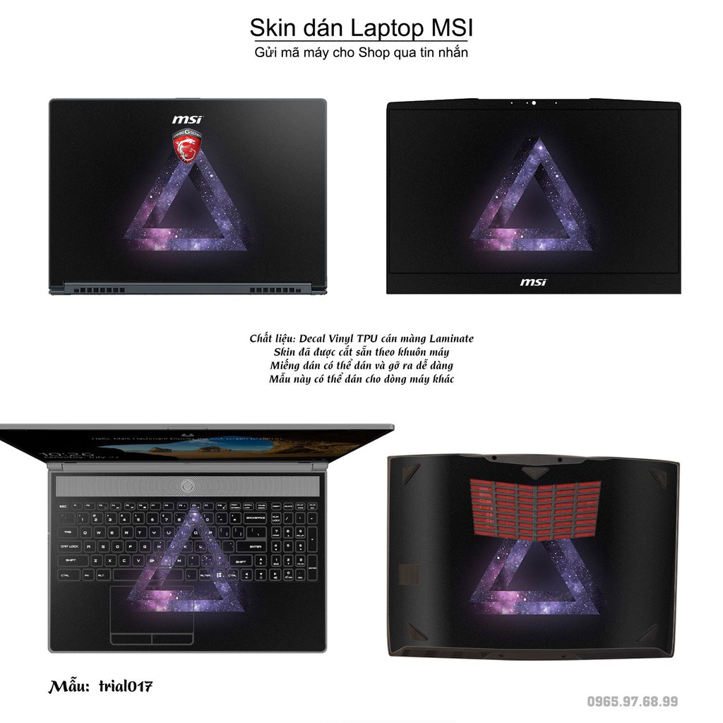 Skin dán Laptop MSI in hình Đa giác _nhiều mẫu 3 (inbox mã máy cho Shop)