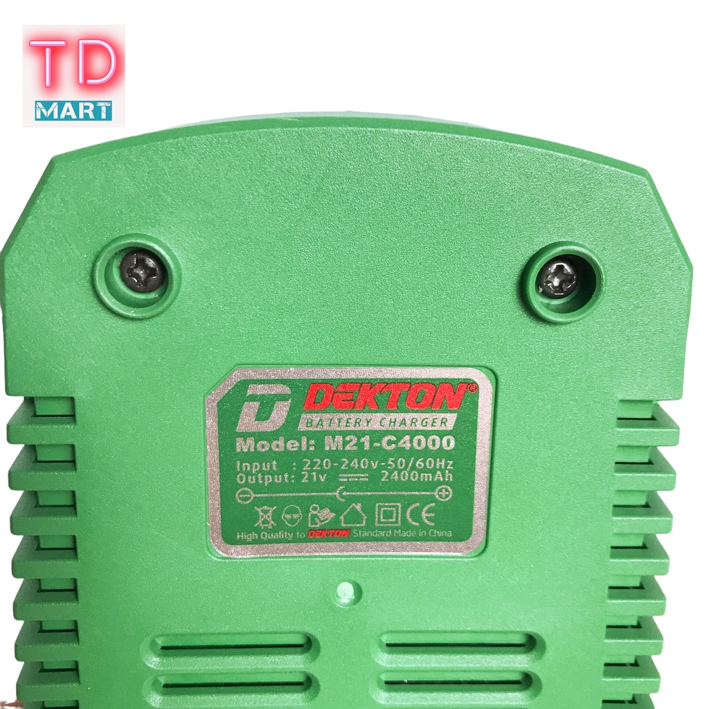 Sạc pin DEKTON 21v - 2.4A chân pin phổ thông - sạc nhanh M21-C4000