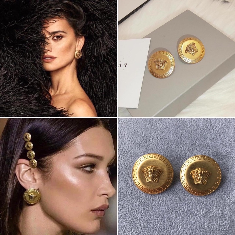 Bông tai vesec vàng phong cách sang chảnh