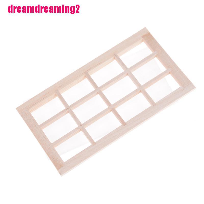 Khung Cửa Sổ Mini Bằng Gỗ Tỉ Lệ 1: 12 Dùng Trang Trí Nhà Búp Bê