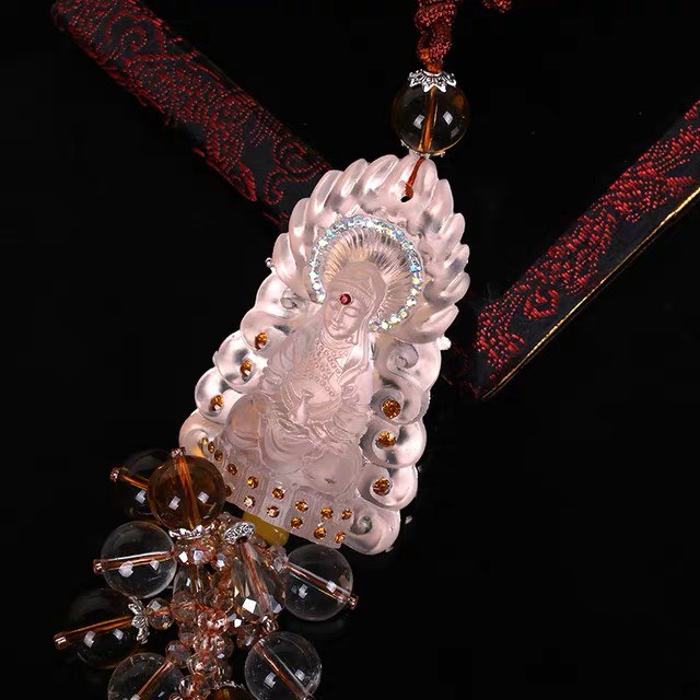 Khánh treo xe ô tô hình quan âm và thánh giá - trang trí gương chiếu hậu xe ô tô