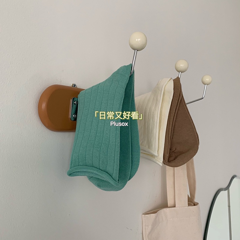 Vớ Ống Lửng Viền Cong Màu Sắc Kem Phong Cách Mùa Hè Mỏng Nhẹ