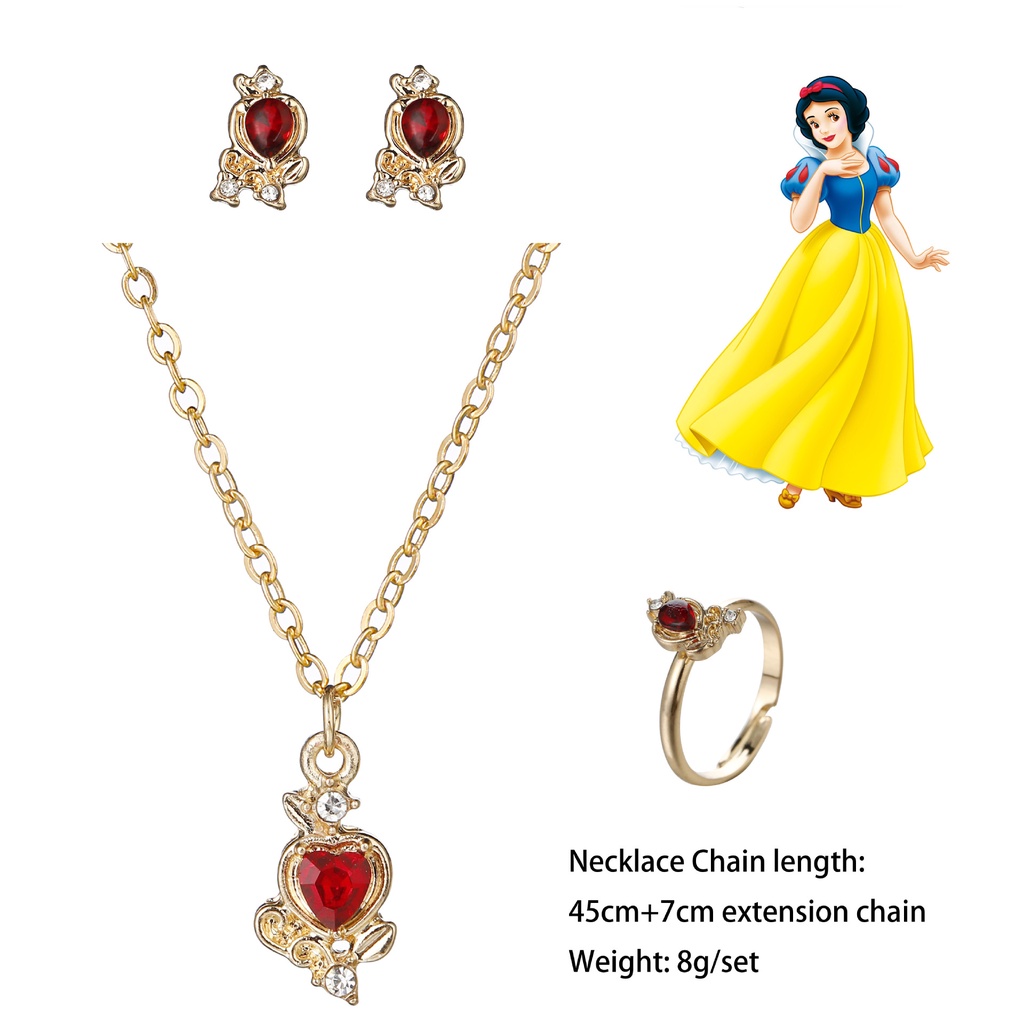 Set 3 Nhẫn Công Chúa Disney Hao Stone Có Thể Điều Chỉnh Kích Cỡ Hợp Thời Trang Làm Quà Tặng