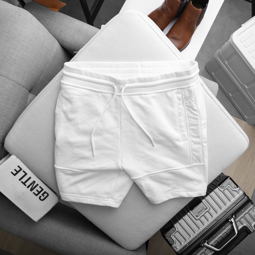 Quần Short Nam Lưng Thun Phối dù trẻ trung chất da cá cotton , Quần Thun Nam cotton Bigsize 100kg - 3bros
