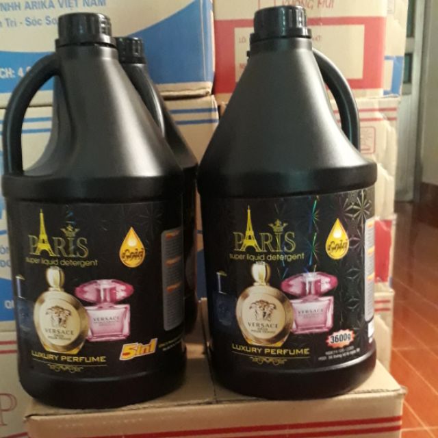 Combo 4 chai nước giặt xả 5in Paris Gold mỗi chai 3.6 lít.