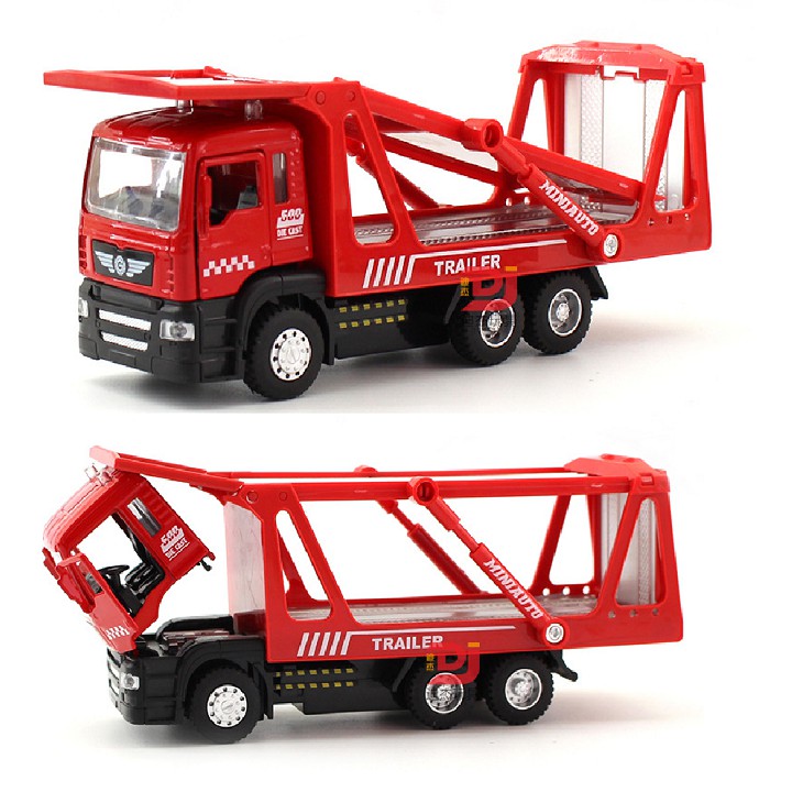 Xe tải chở hàng 2 tầng chạy cót có đèn và âm thanh đồ chơi trẻ em