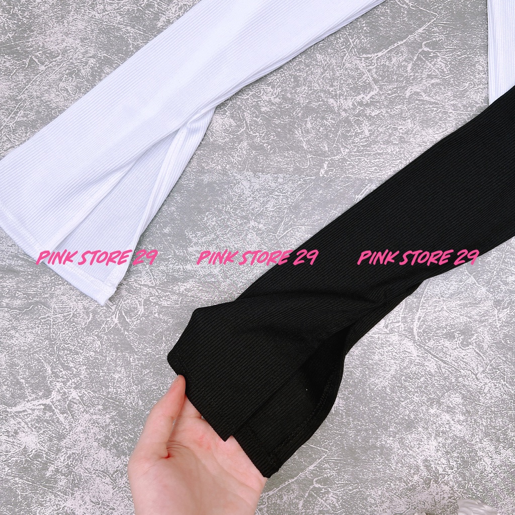 Áo Kiểu Tay Dài Vạt Nhọn PINKSTORE29 Xẻ Tà, Ôm Body Hở Vai Cá Tính A5287