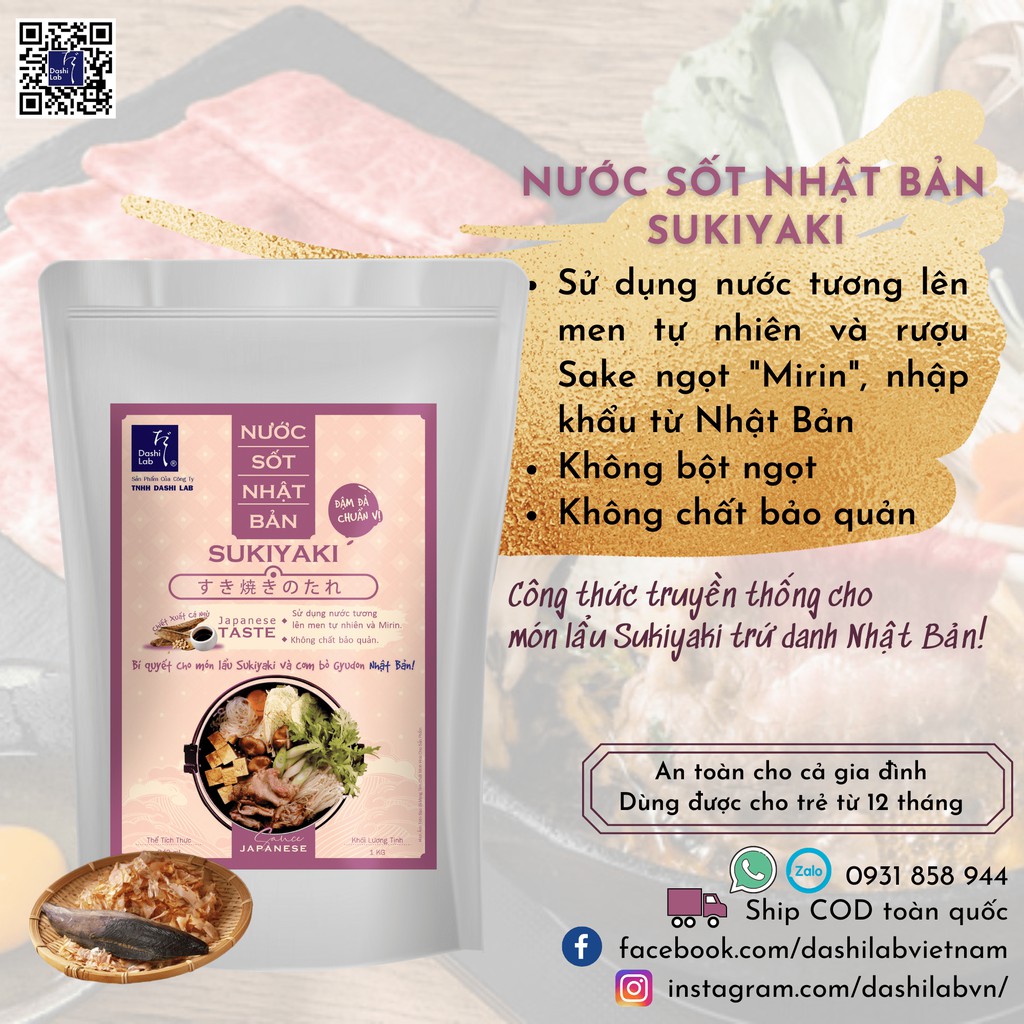 Nước Sốt Sukiyaki Nhật Bản - Dashi Lab - 1kg/túi