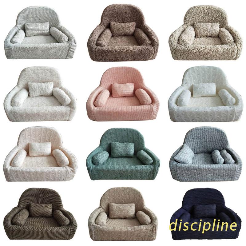 Bộ 4 món gối và ghế sofa dùng làm đạo cụ chụp ảnh cho bé sơ sinh