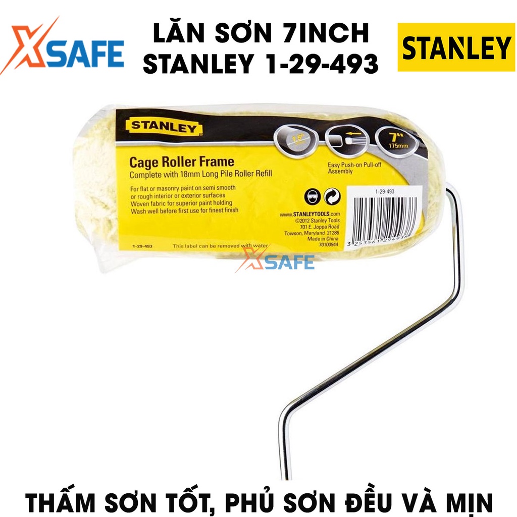 Lăn sơn STANLEY 1-29-493 7 inch Con lăm sơn nhỏ gọ, linh hoạt, bông lăn vải bông thấm sơn tốt, sơn đều