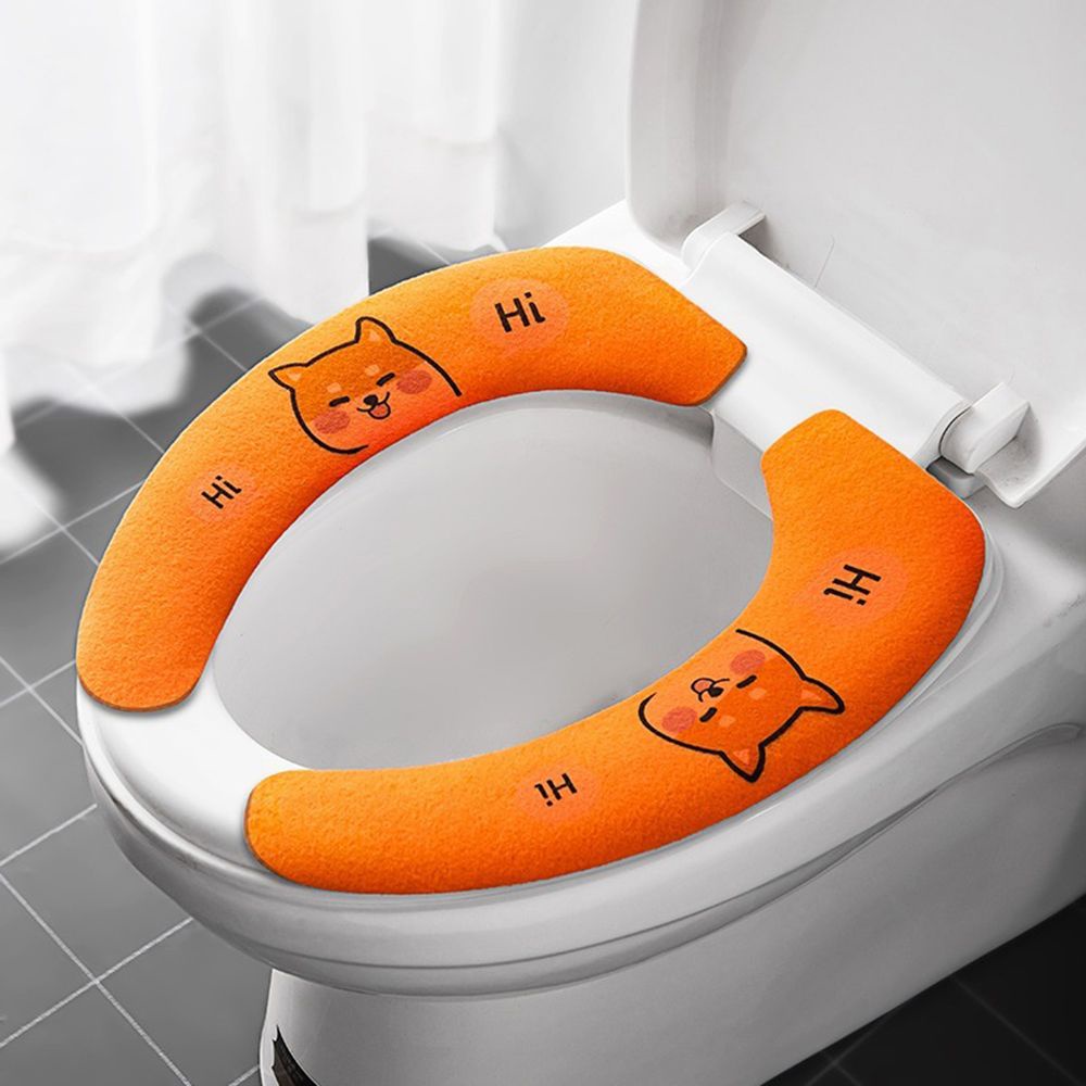 Tấm đệm lót dán bệ ngồi bồn cầu hoạt hình ấm áp mùa đông giặt được