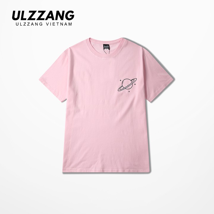 Áo thun tay lỡ ULZZANG cotton dáng unisex form rộng in hình planet