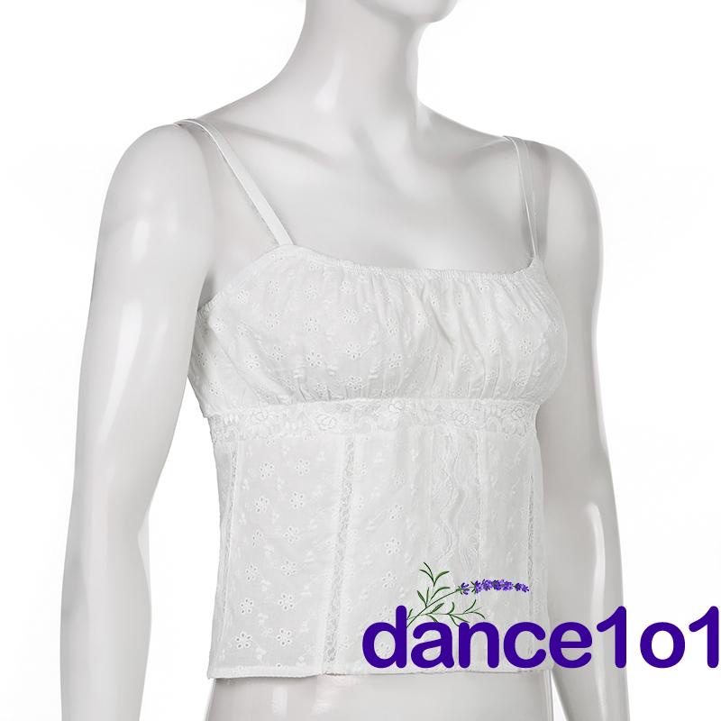 ❉IP☆Women Flower Pattern Boat Neck Patchwork Camisole