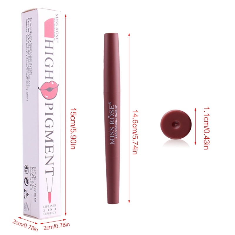 Set Son Môi Và Chì Kẻ Viền Môi Màu Nhung Lì Gợi Cảm Lâu Trôi brroa
