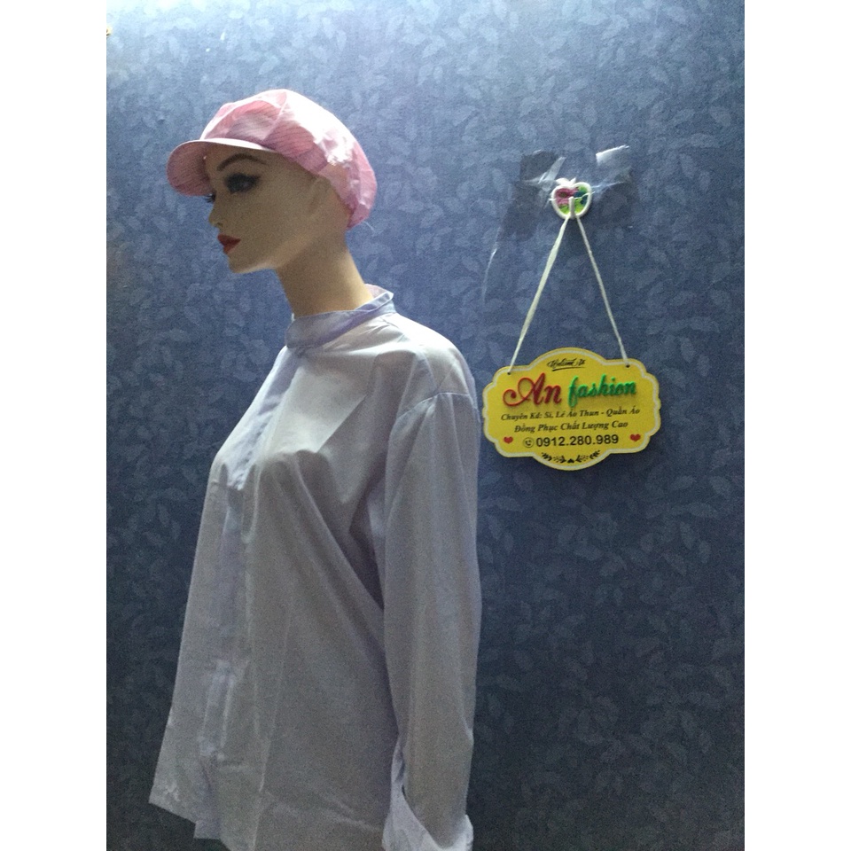 Nón Kết Phòng Sạch Bảo Hộ Lao Động Màu Trắng Hồng _ Hình Chụp Thật