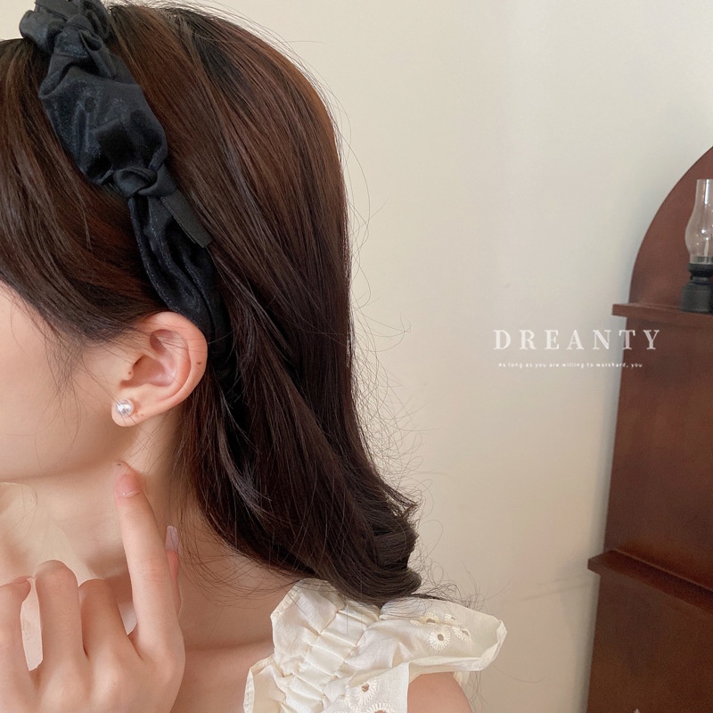 Băng Đô Cài Tóc Thắt Nơ Họa Tiết Chấm Bi Phong Cách Nhật Bản Cổ Điển Thời Trang Cho Nữ