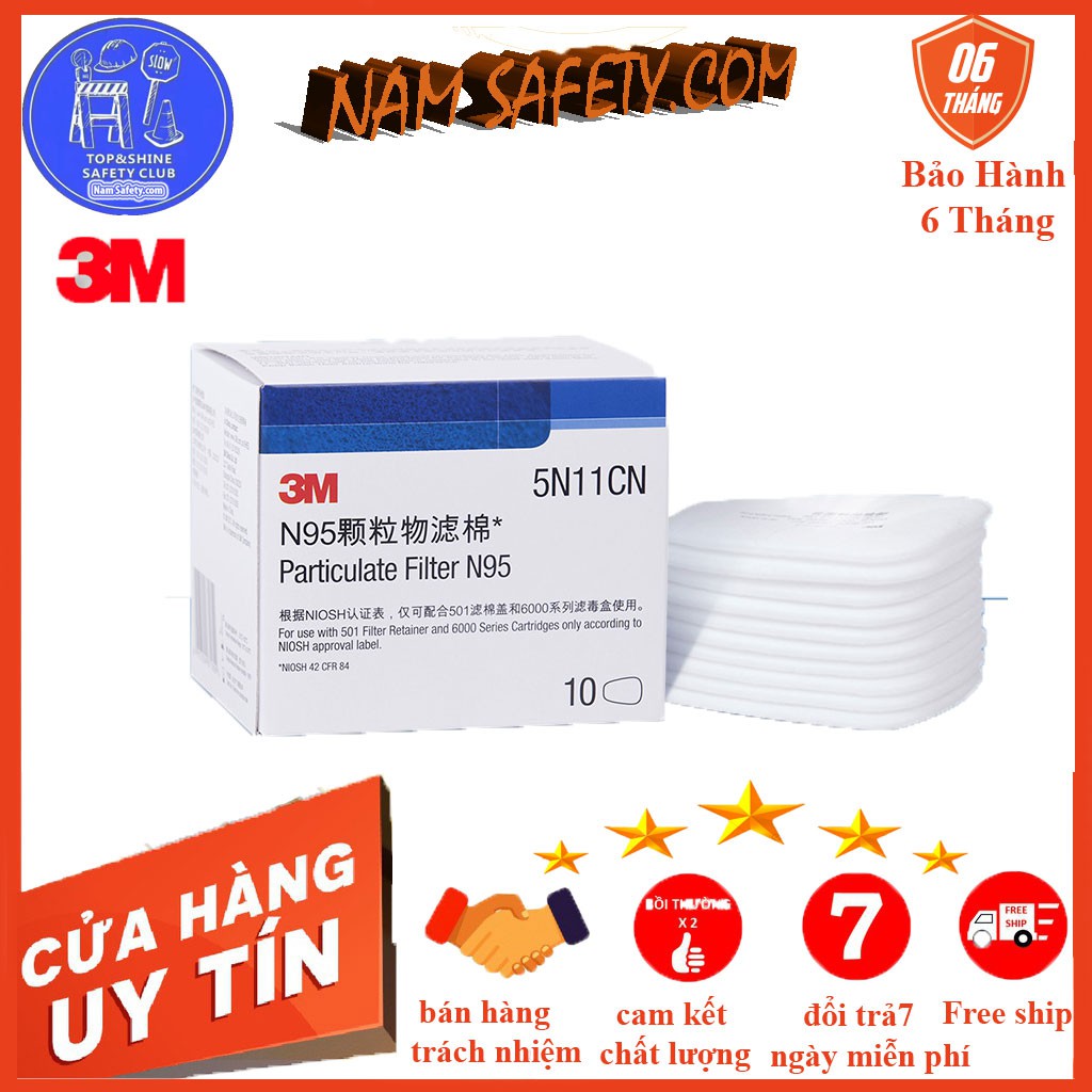 Tấm lọc bụi 3M 5N11 chuyên dùng cho các mặt nạ của 3m như 3M 6200 ,3M 6800 ,3M 6001