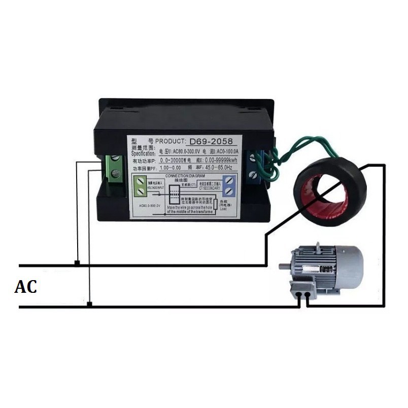 Công Tơ Điện Tử Hiển thị Màu 6 Thông số D69-2058