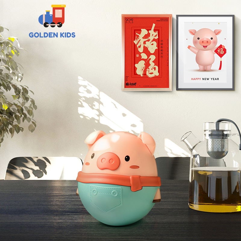 Đồ chơi lật đật hình chú heo hoạt hình dễ thương cho bé GOLDEN KIDS